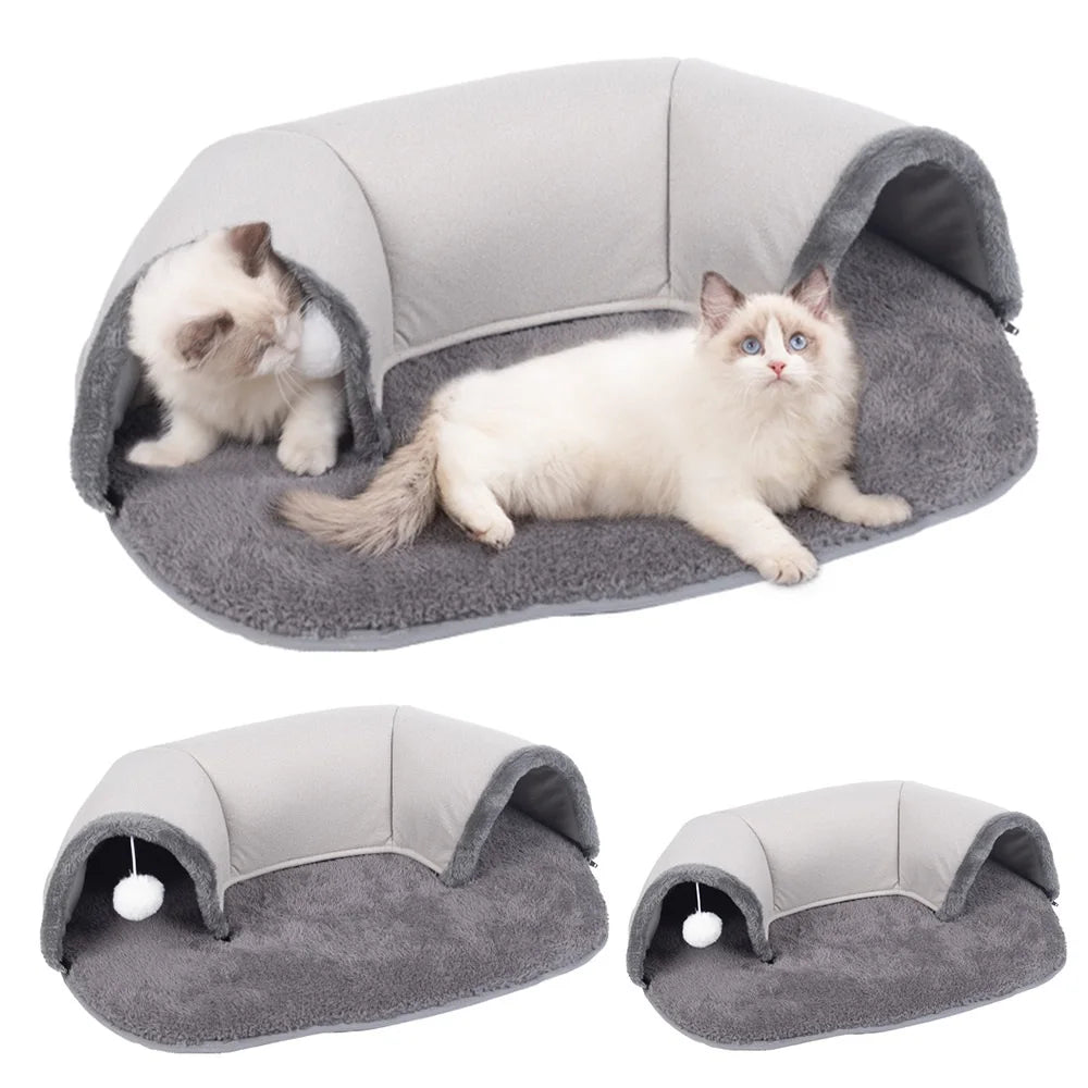 Ellipses Pet Cat Tunnel Interactive Play Toy Cat Bed Nest Dual Use Ferrets Rabbit Tunnels Indoor Toys House Kitten Training Toy