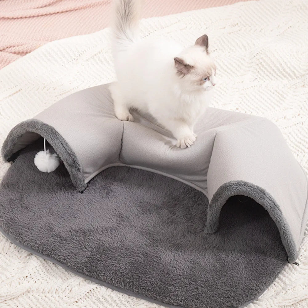 Ellipses Pet Cat Tunnel Interactive Play Toy Cat Bed Nest Dual Use Ferrets Rabbit Tunnels Indoor Toys House Kitten Training Toy