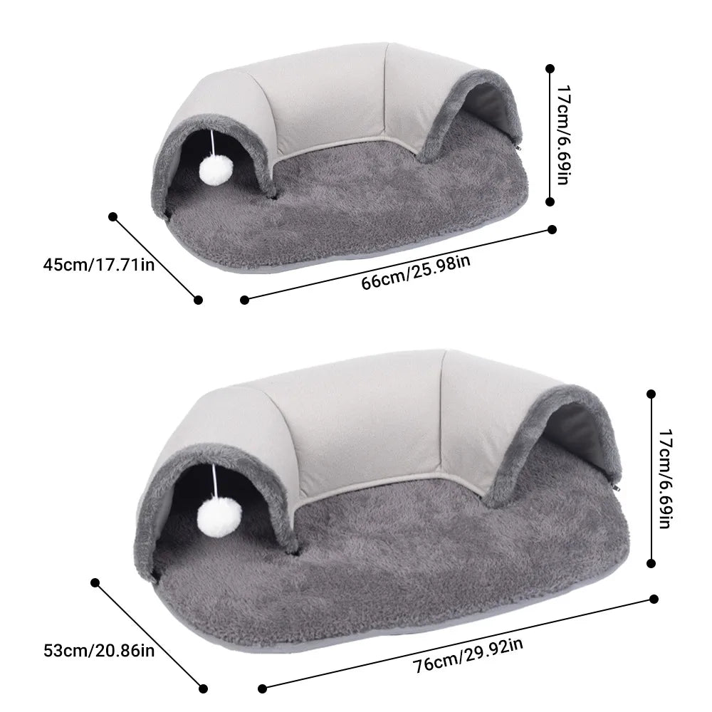 Ellipses Pet Cat Tunnel Interactive Play Toy Cat Bed Nest Dual Use Ferrets Rabbit Tunnels Indoor Toys House Kitten Training Toy