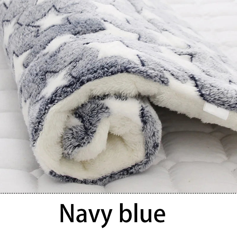 Pet Sleeping Mat Dog Bed Cat Bed Soft Hair Thickened Blanket Pad Fleece Home Washable Warm Bear Pattern Blanket Pet Supplies