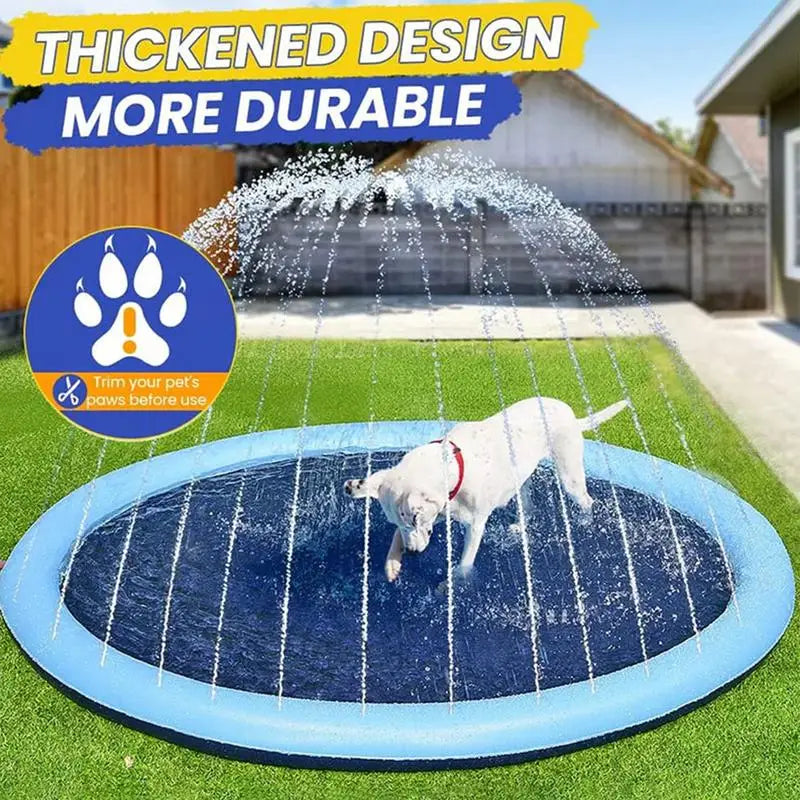 Summer Pet Swimming Pool Inflatable Water Sprinkler Pad Play Cooling Mat Outdoor Interactive Fountain Toy for Dogs