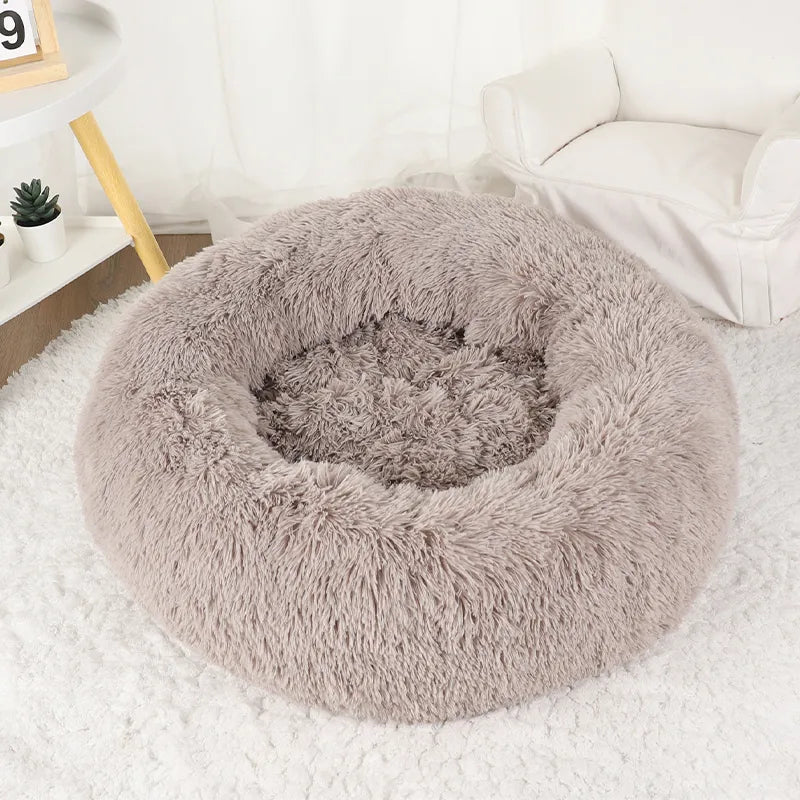 Dog Bed Donut Big Large Round Basket Plush Beds for Dogs Medium Accessories Fluffy Kennel Small Puppy Washable Pets Cat Products