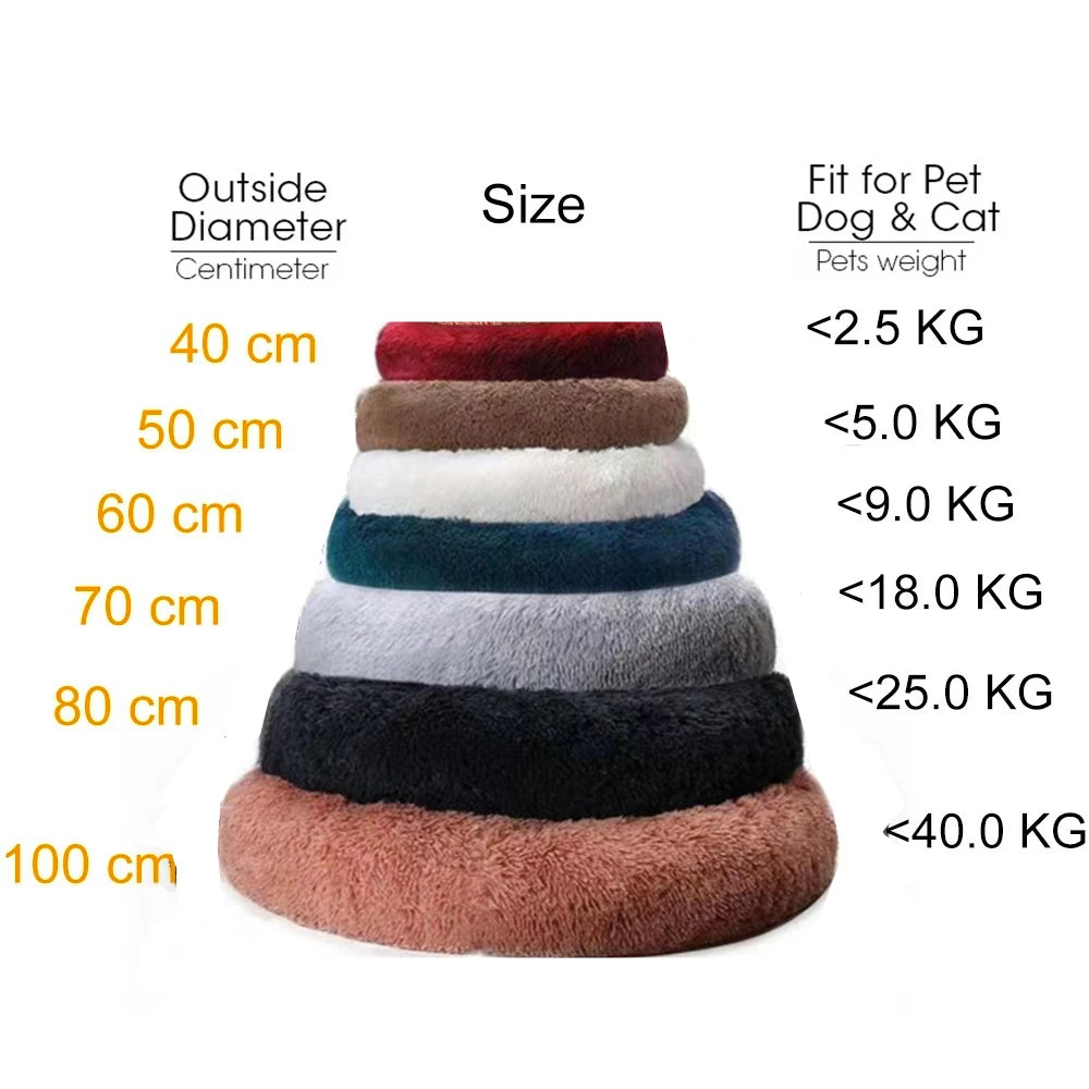 Dog Bed Donut Big Large Round Basket Plush Beds for Dogs Medium Accessories Fluffy Kennel Small Puppy Washable Pets Cat Products