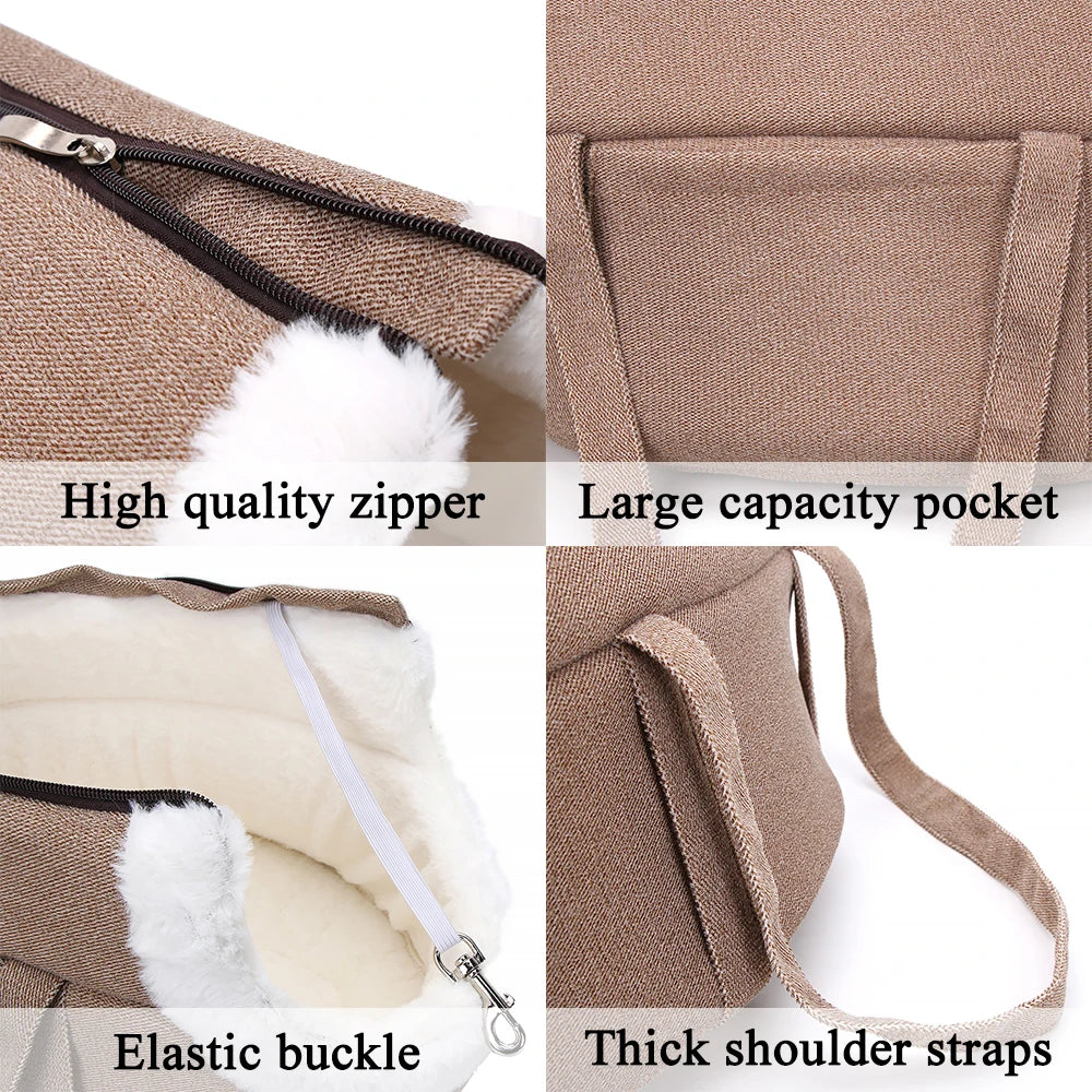 Soft Pet Carrier Winter Warm Comfortable Cat Bed Soft Sided Carriers Slings for Cat Small Dog Pet Carrying Bag