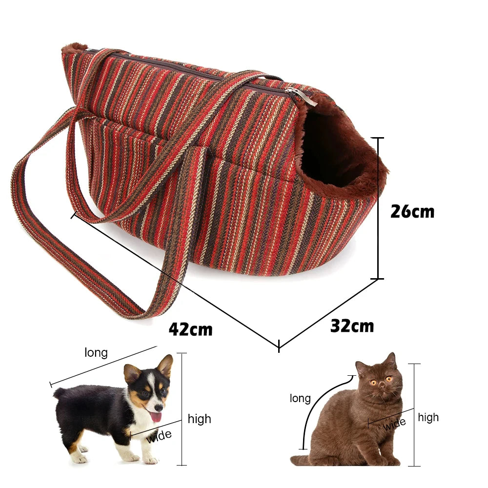 Soft Pet Carrier Winter Warm Comfortable Cat Bed Soft Sided Carriers Slings for Cat Small Dog Pet Carrying Bag