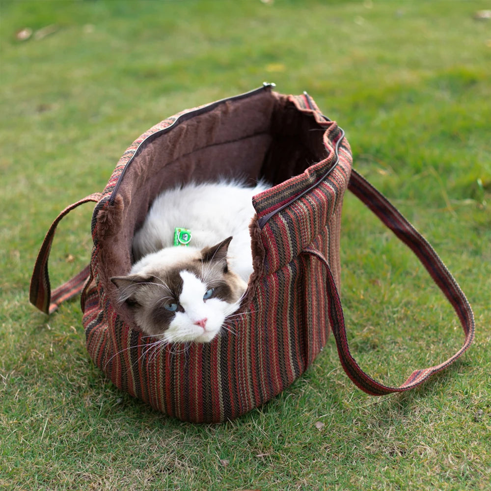 Soft Pet Carrier Winter Warm Comfortable Cat Bed Soft Sided Carriers Slings for Cat Small Dog Pet Carrying Bag