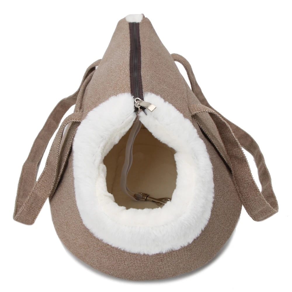 Soft Pet Carrier Winter Warm Comfortable Cat Bed Soft Sided Carriers Slings for Cat Small Dog Pet Carrying Bag