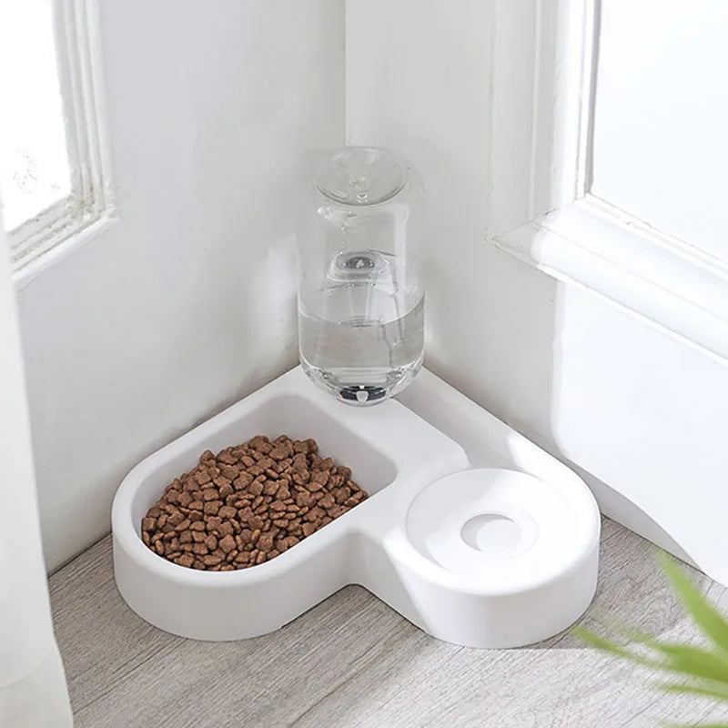 New 2-in-1 Cat Bowl Water Dispenser Automatic Water Storage Pet Dog Cat Food Bowl Food Container with Waterer Pet Waterer Feeder