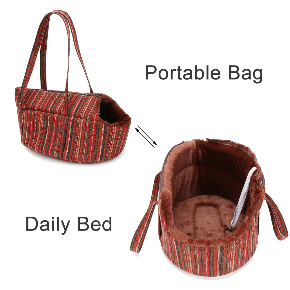 Soft Pet Carrier Winter Warm Comfortable Cat Bed Soft Sided Carriers Slings for Cat Small Dog Pet Carrying Bag