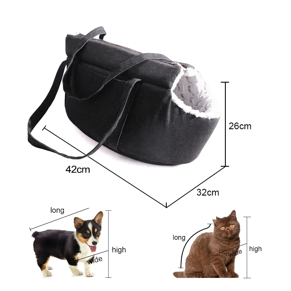 Soft Pet Carrier Winter Warm Comfortable Cat Bed Soft Sided Carriers Slings for Cat Small Dog Pet Carrying Bag