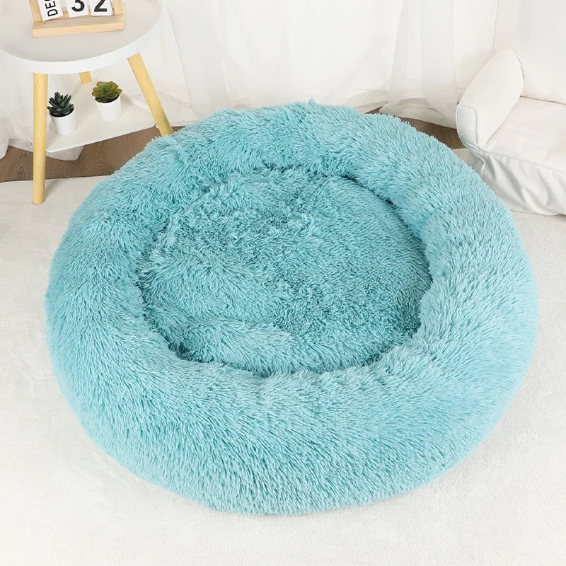 Dog Bed Donut Big Large Round Basket Plush Beds for Dogs Medium Accessories Fluffy Kennel Small Puppy Washable Pets Cat Products