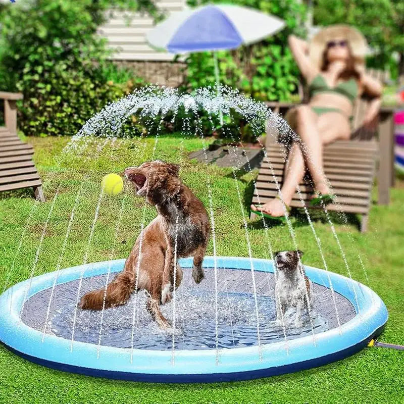 Summer Pet Swimming Pool Inflatable Water Sprinkler Pad Play Cooling Mat Outdoor Interactive Fountain Toy for Dogs