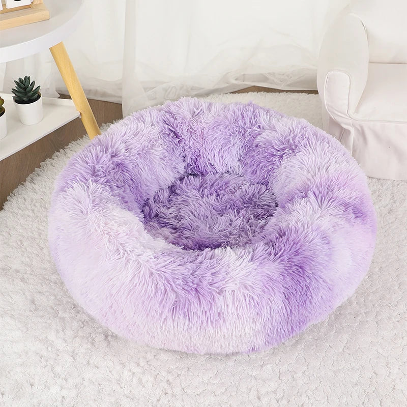 Dog Bed Donut Big Large Round Basket Plush Beds for Dogs Medium Accessories Fluffy Kennel Small Puppy Washable Pets Cat Products