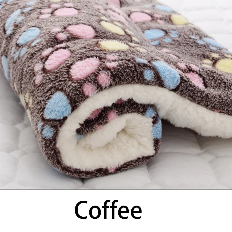 Pet Sleeping Mat Dog Bed Cat Bed Soft Hair Thickened Blanket Pad Fleece Home Washable Warm Bear Pattern Blanket Pet Supplies