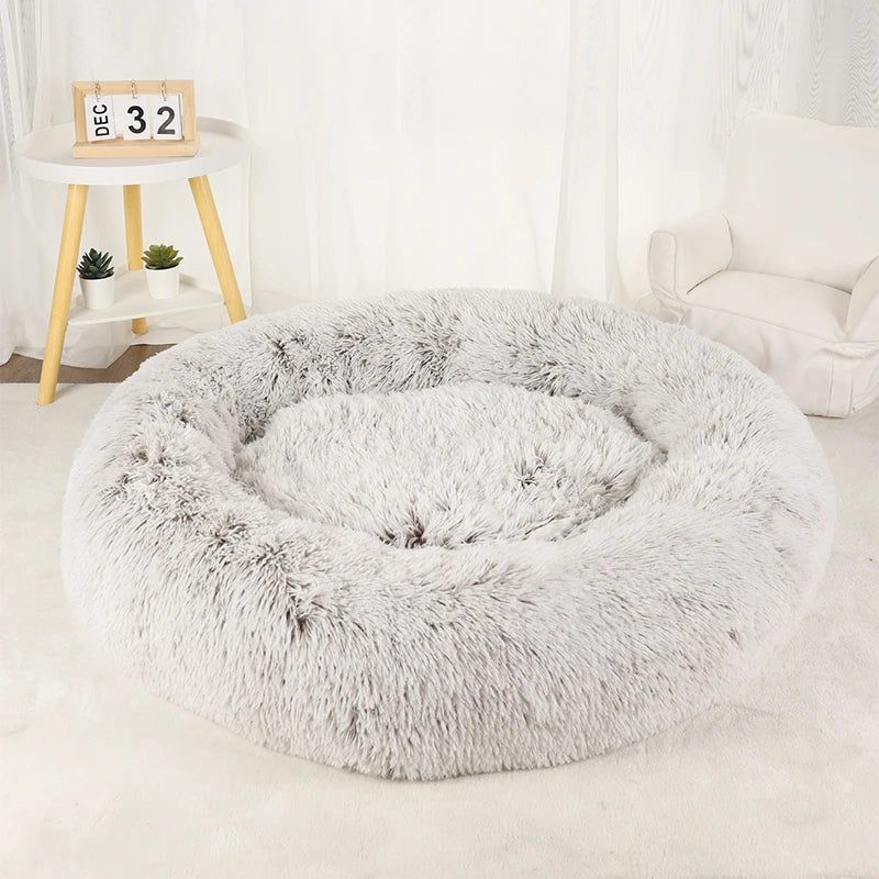 Dog Bed Donut Big Large Round Basket Plush Beds for Dogs Medium Accessories Fluffy Kennel Small Puppy Washable Pets Cat Products