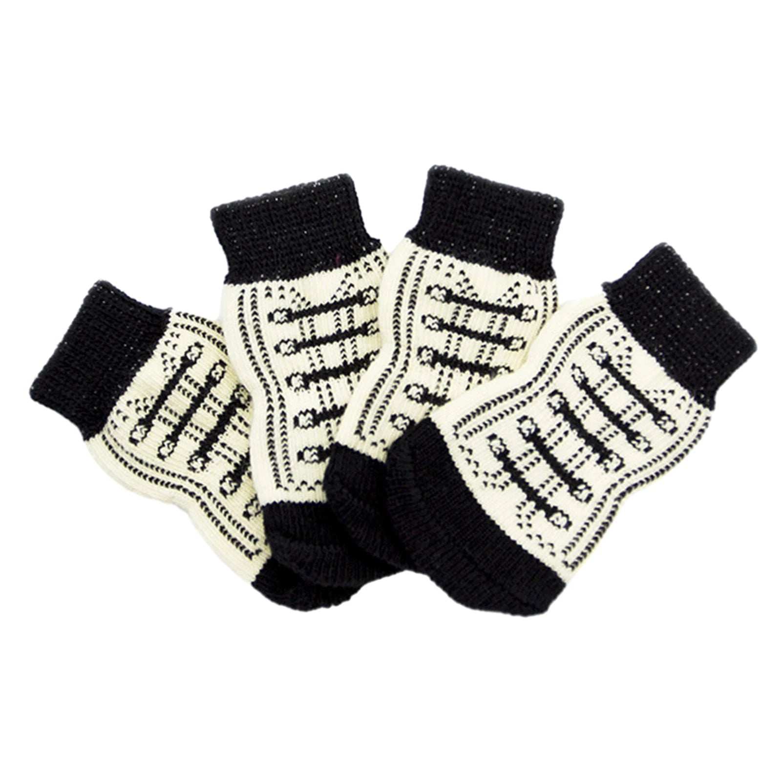 4Pcs Pet Socks Warm Knitted Comfortable Cat Dog Socks Durable Anti-Slip Winter Puppy Paw Protector Dog Winter Accessories