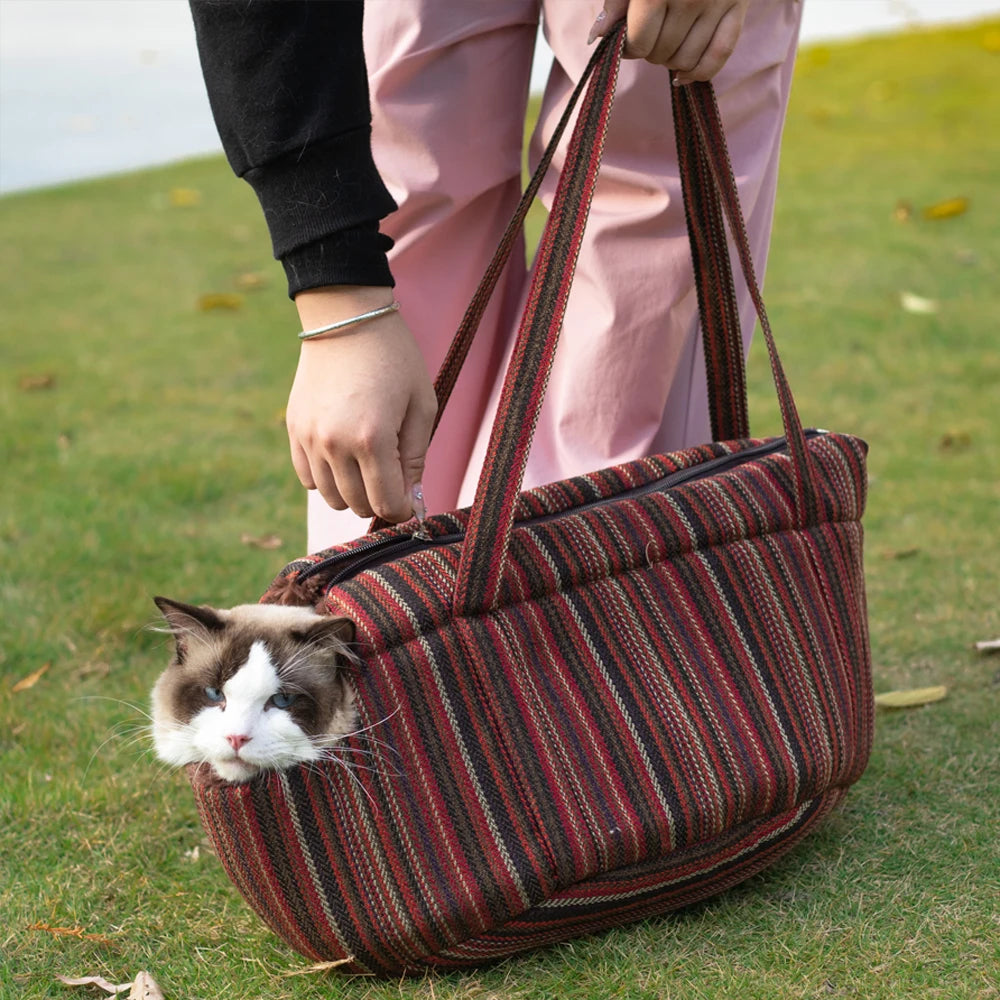 Soft Pet Carrier Winter Warm Comfortable Cat Bed Soft Sided Carriers Slings for Cat Small Dog Pet Carrying Bag