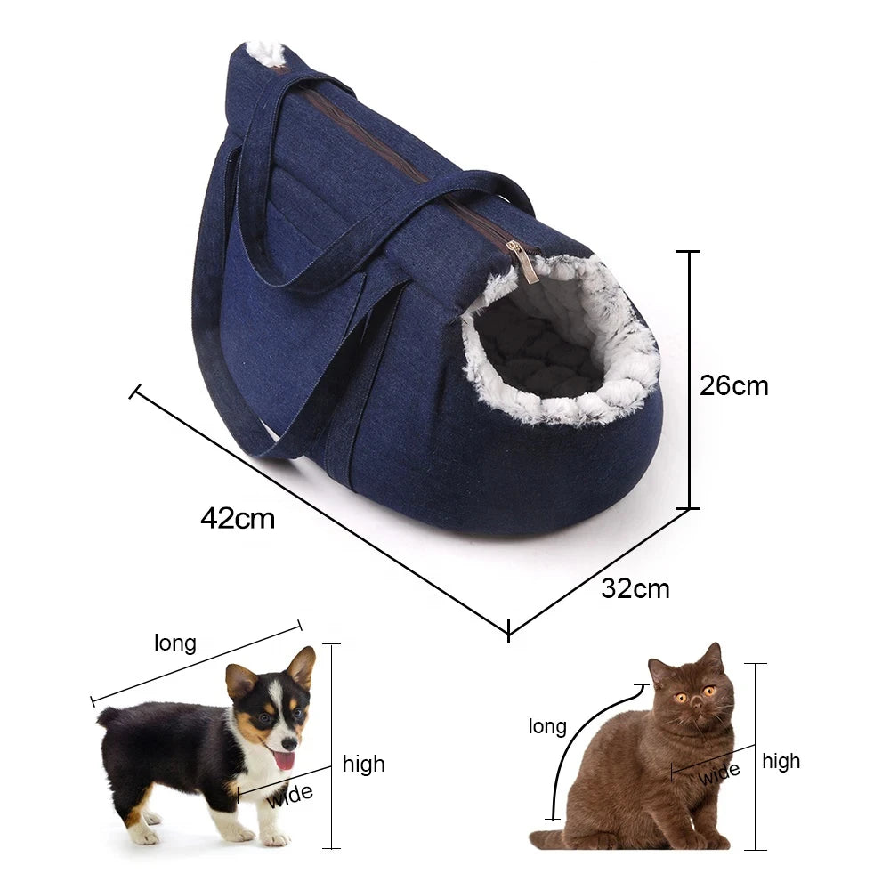 Soft Pet Carrier Winter Warm Comfortable Cat Bed Soft Sided Carriers Slings for Cat Small Dog Pet Carrying Bag