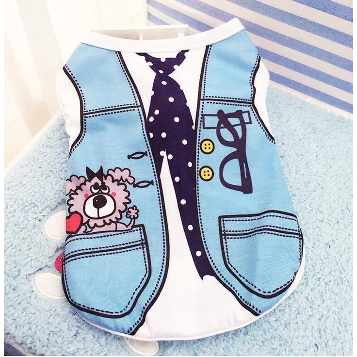 Puppy Dogs Soft Vests Pet Dog Clothes Cartoon Clothing Summer Shirt Casual T-Shirt for Small Pet Supplies